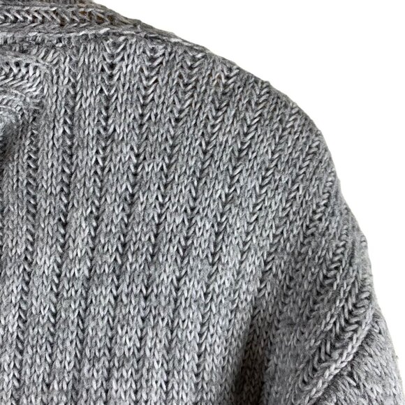 ELIZABETH and JAMES Ash Gray Minimalist Ribbed Knit Turtleneck Sweater Size S - Picture 5 of 7